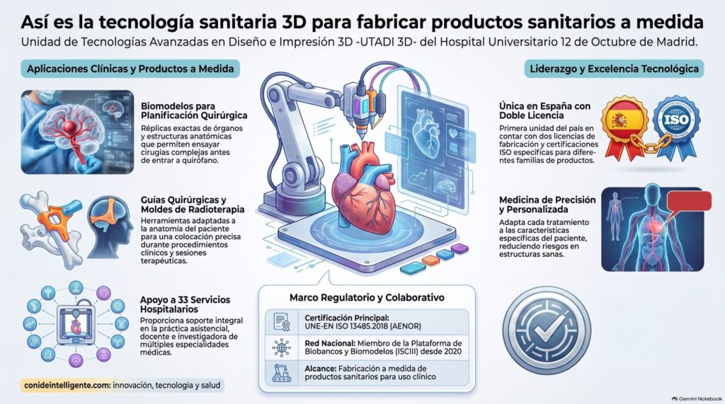 La Unidad de Tecnologías Avanzadas en Diseño e Impresión 3D -UTADI 3D- del Hospital Universitario 12 de Octubre de Madrid refuerza liderazgo en esta tecnología.